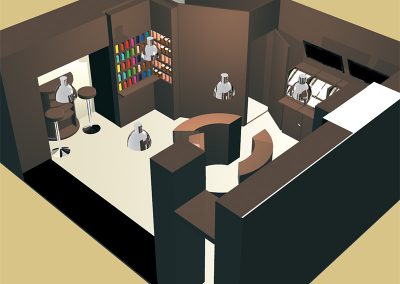 Magasin « chez mon chocolatier » – Projection 3D